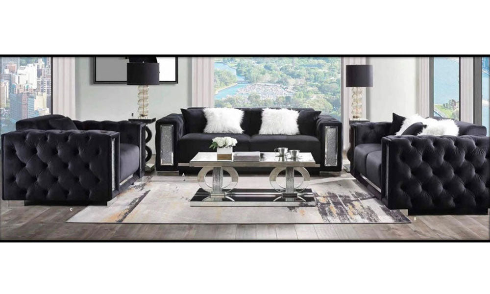 "Crystal Grey Comfort Trio"