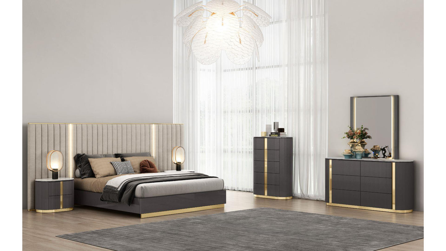 STYLISH BEDROOM 6 PC SET QUEEN / KING SIZE