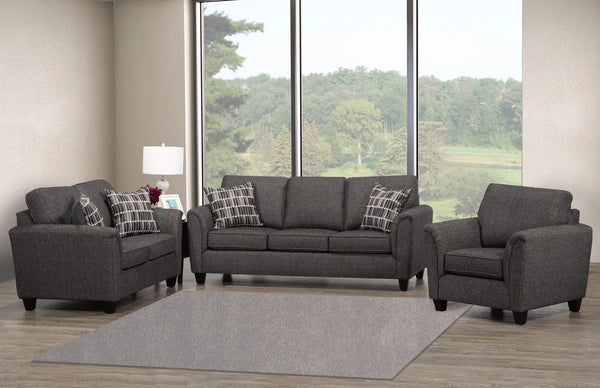 Charcoal Fabric Sofa Set