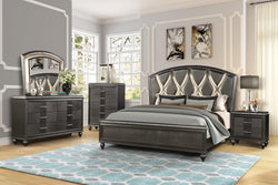 STEEL GREY 6 PCS - BEDROOM SET