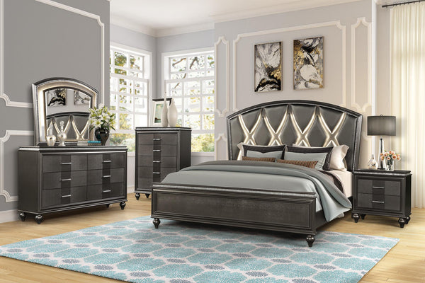 STEEL GREY 6 PCS - BEDROOM SET