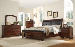 LEATHER RUST 6 PCS - BEDROOM SET