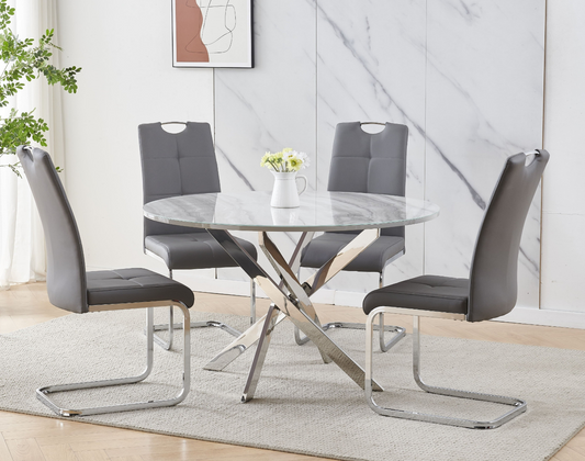"Majestic Marble" 5-Piece Dining Table Set