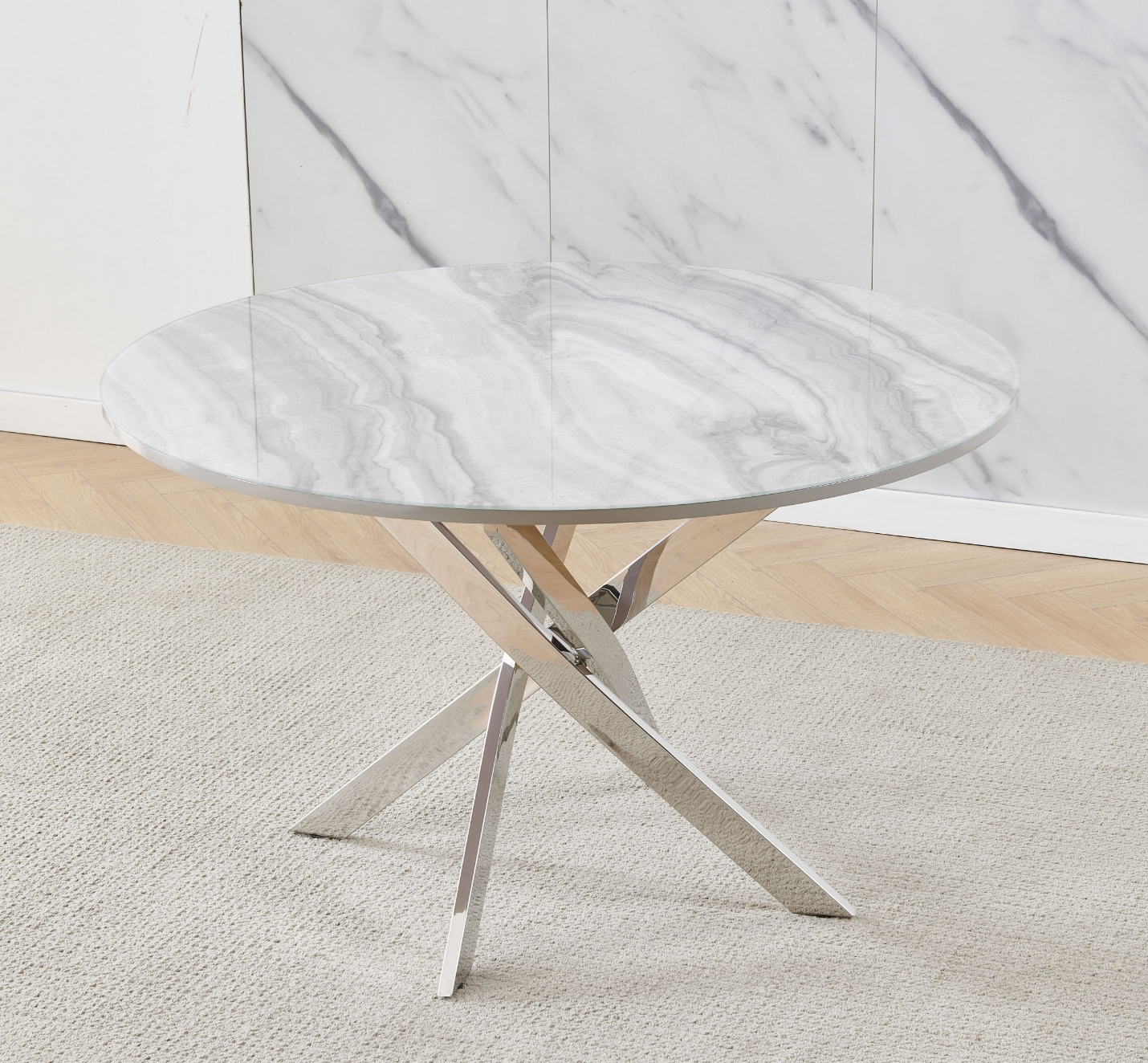 "Majestic Marble" 5-Piece Dining Table Set