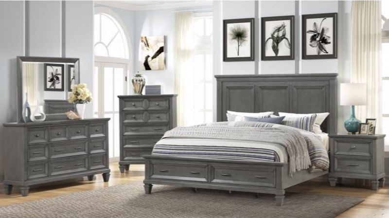 Haton Wooden grey 6 pcs Bedroom Set