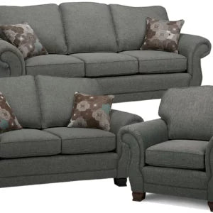 Charcoal Fabric Sofa Set